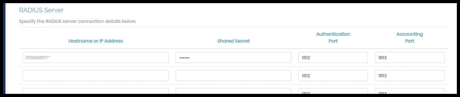IP del servidor NPS y secreto en OpenVPN