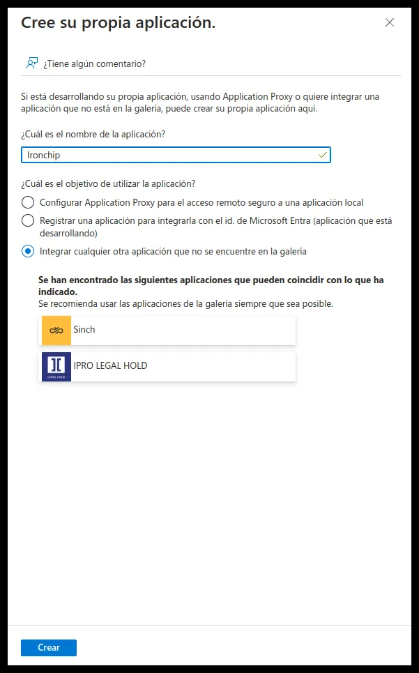 Opción para integrar cualquier otra aplicación que no se encuentre en la galería