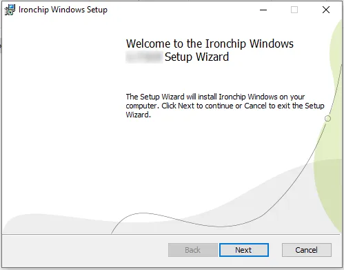Pantalla inicial del instalador con la versión del autenticador