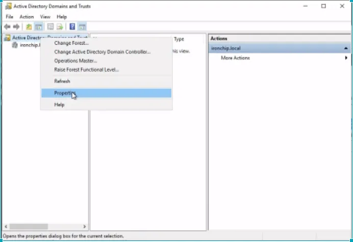 Propiedades de Active Directory Domains and Trusts para añadir el sufijo UPN