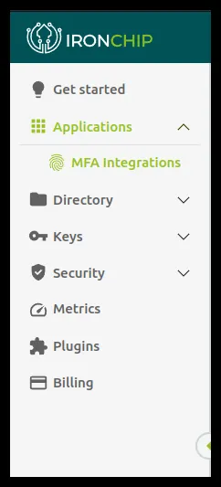 Apartado MFA Integrations