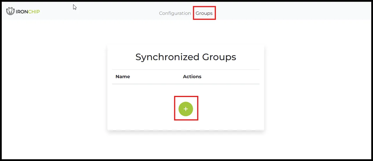 + button on the Groups tab of AD Connect