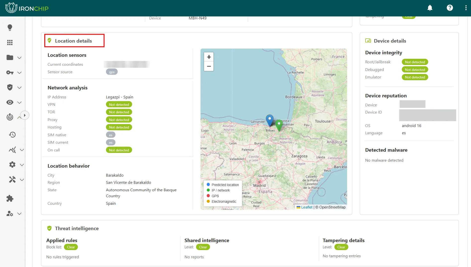 Bloque con los detalles de localización