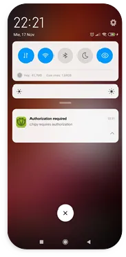 Notificación push de Ironchip en el móvil