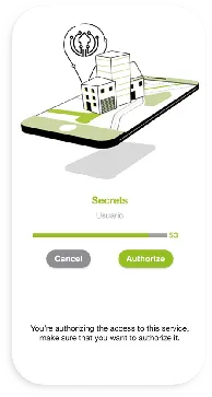Pantalla de escaneo de señales que verifica la ubicación