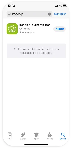 Ficha de Ironchip Authenticator en la App Store con el botón Instalar