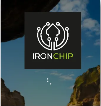 Windows sign-in screen with the Ironchip logo