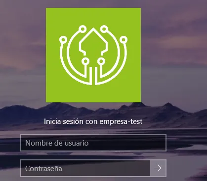 Pantalla de inicio de sesión con el nombre de la empresa aplicado