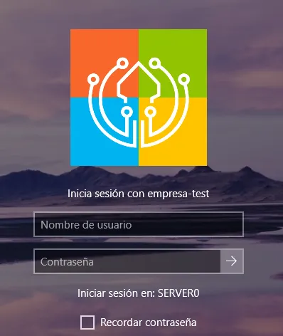 Pantalla de inicio de sesión con la imagen corporativa