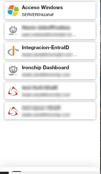 Ironchip Authenticator en el Equipo 2 mostrando la identidad enrolada