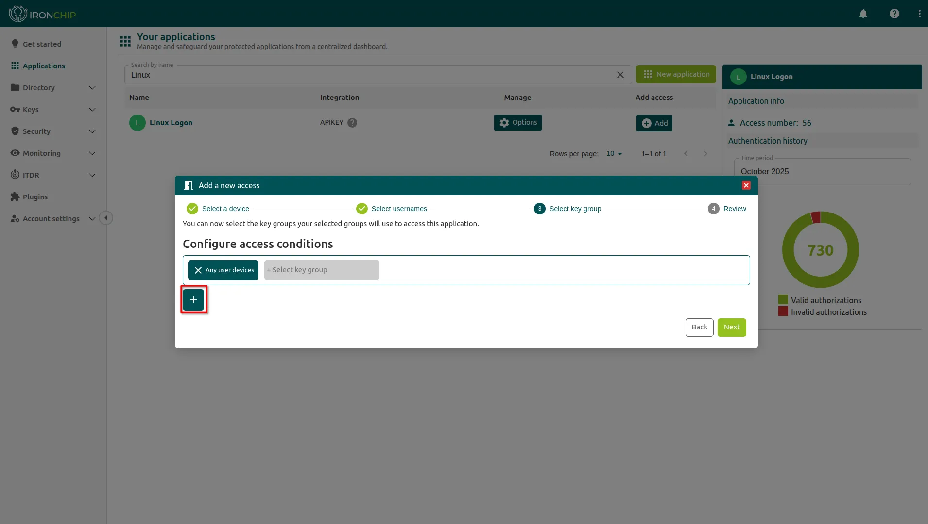 Condiciones de acceso del usuario