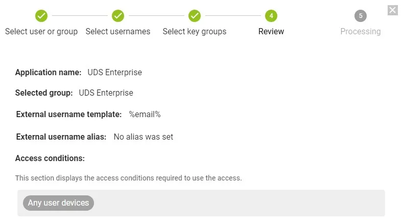 Access added to the application