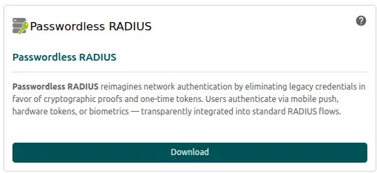 Plugin Passwordless RADIUS en la consola