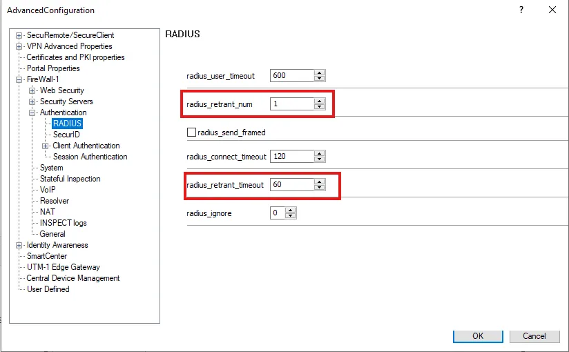 Parámetros radius_retrant_num y radius_retrant_timeout