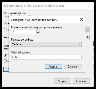 Configuración del atributo con número 1, formato cadena y el grupo