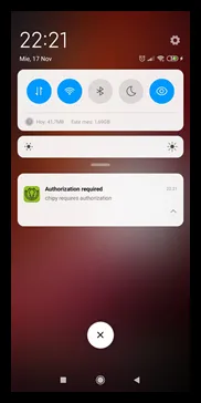 Notificación push de Ironchip en el móvil