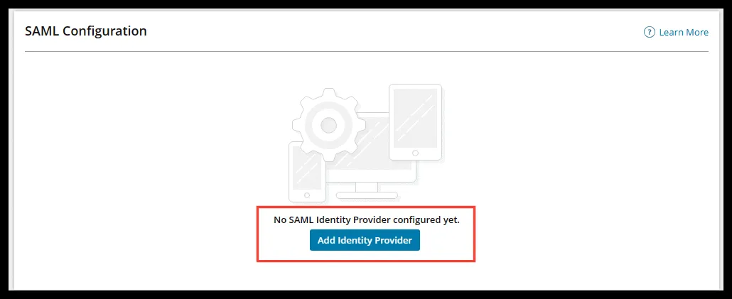 Button to add a new Identity Provider
