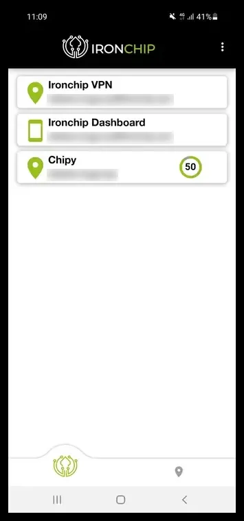 Tarjeta del servicio con la cuenta atrás