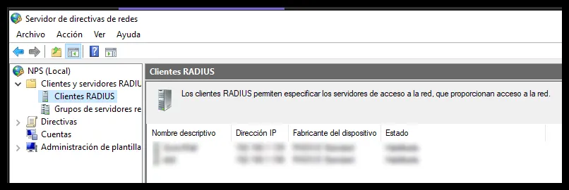 Clientes RADIUS de NPS con el cliente que apunta a SonicWall