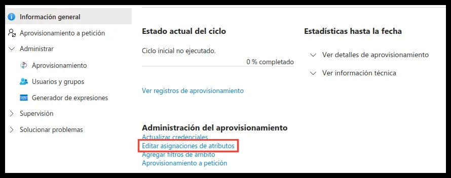 Edit attribute mappings option