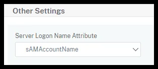 Parámetro Server Logon Name Attribute con SamaccountName