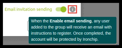 Ayuda de la opción Email invitation sending