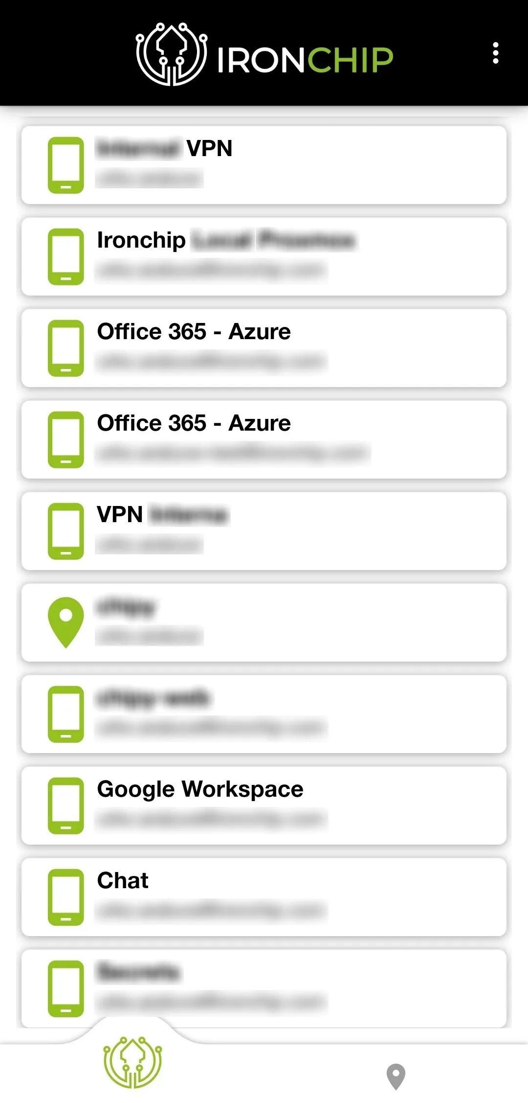 Services tab of the desktop application with the countdown of a service