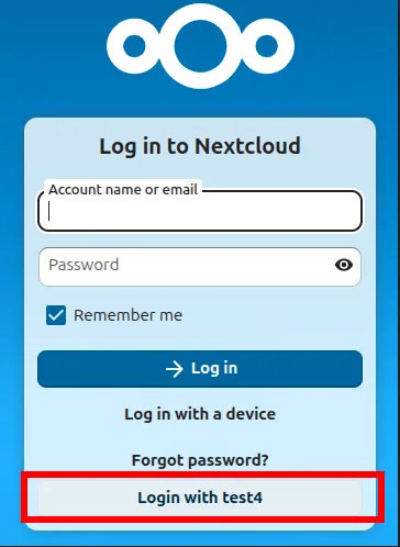 Pantalla de inicio de sesión de Nextcloud con el botón de Ironchip
