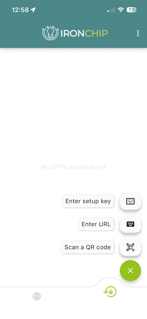 Menú del botón más con la opción Scan a QR code