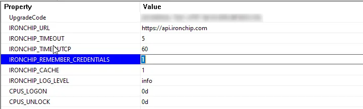 Propiedad IRONCHIP_REMEMBER_CREDENTIALS en Orca