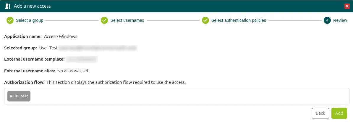 Generated and active RFID access