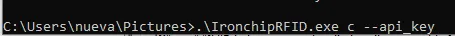 Command that applies the API key to the agent in PowerShell