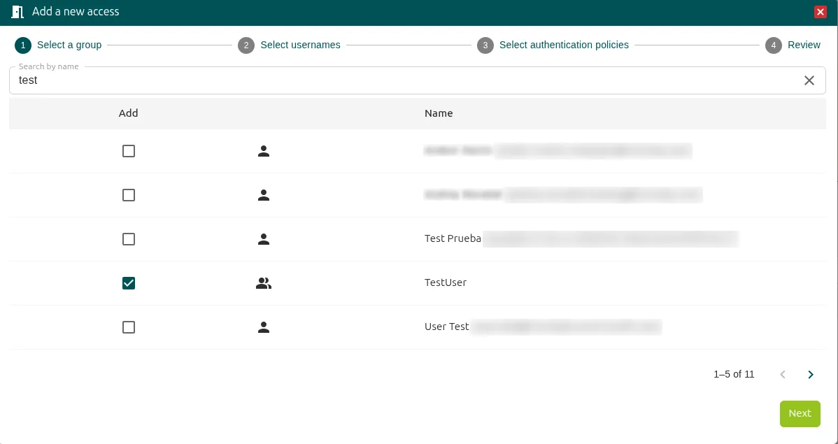 Selecting the authenticator user