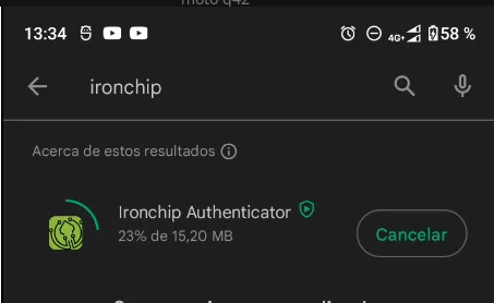 Download and installation progress of the app