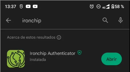 App listing with the Open button once installed
