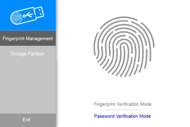 Herramienta de gestión del USB en el modo de verificación por huella (Fingerprint Verification Mode)