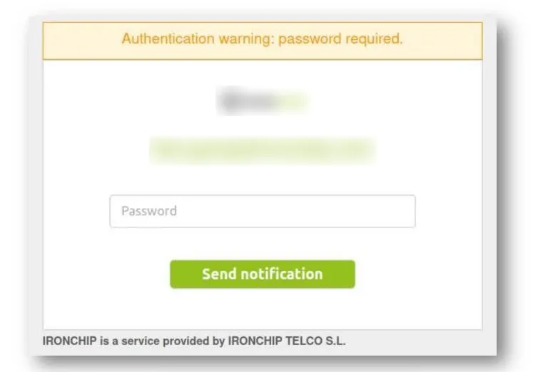 Aviso Authentication warning: password required con el campo de contraseña