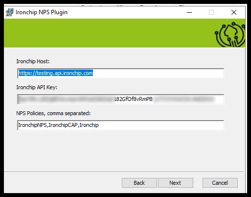 Instalador del plugin NPS con varias políticas en el campo NPS Policies