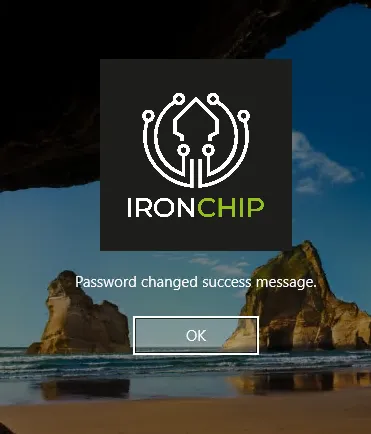 Password change confirmation message