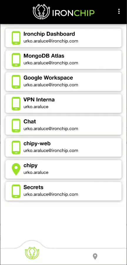 Scanning the HubSpot QR code from the Ironchip app